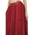 thumbnail image 1 of Bimba Women's Maxi Maroon Skirt Designer Gota Patti Drawstring Tassel Waist-2XL, 1 of 3