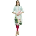 thumbnail image 1 of Bimba Women's Moss Georgette Floral Digital Printed Kurta Kurti Casual Wear-4, 1 of 5