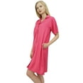 thumbnail image 1 of Bimba Women's Notched Collar Peach Sleepshirt Night Dress With Pockets Dress-6, 1 of 5