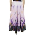 thumbnail image 1 of Bimba Women's Purple Feather Printed Cotton Elastic Waist Summer Long Skirt-S, 1 of 4