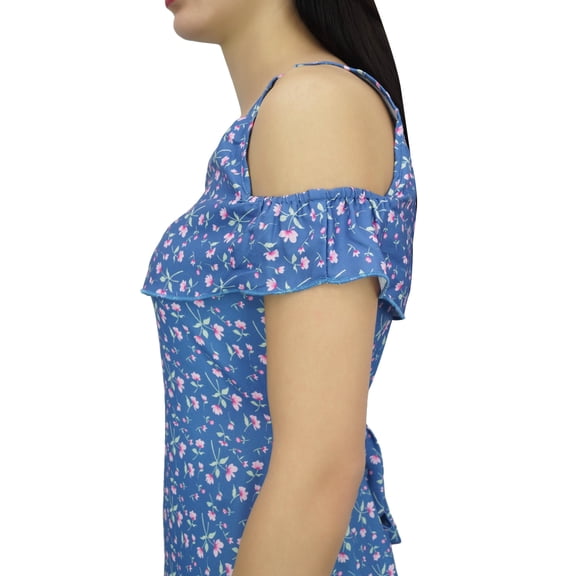 Bimba Women's Sleeveless Floral Party Wear Dresses Side Split Beach Maxi Dress-4