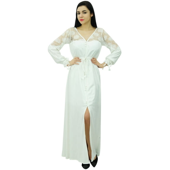 Bimba Women's Summer Boho Full Sleeve Long Maxi Dress Casual Slit Dress