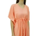 thumbnail image 1 of Bimba Women's V-Neck Tassel Kaftan Short Drawstring Waist Caftan Beachwear Coverup Dress, 1 of 5