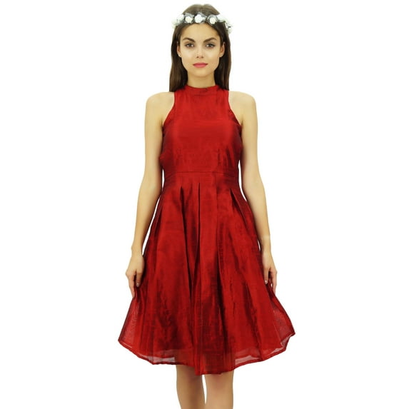 Bimba Women's Wedding Party Dress Sleeveless Pleated Prom Dresses