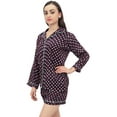 thumbnail image 1 of Bimba Women's Wine Pajama Set Sleepwear Short Nightwear Polka Dot Print-6, 1 of 5