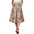 thumbnail image 1 of Bimba WomenPrinted Midi Skirt Box Pleat Skirt With Pockets Trendy Chic Clothing, 1 of 5