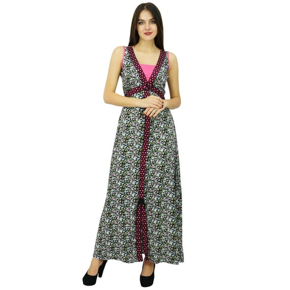 Bimba Womens Black Rayon Maxi Full Length Casual Summer Chic Gown Dresses