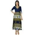 thumbnail image 1 of Bimba Womens Blue Anarkali Kurta Kurti Contemprory Chic Style Long Maxi Blouse, 1 of 6