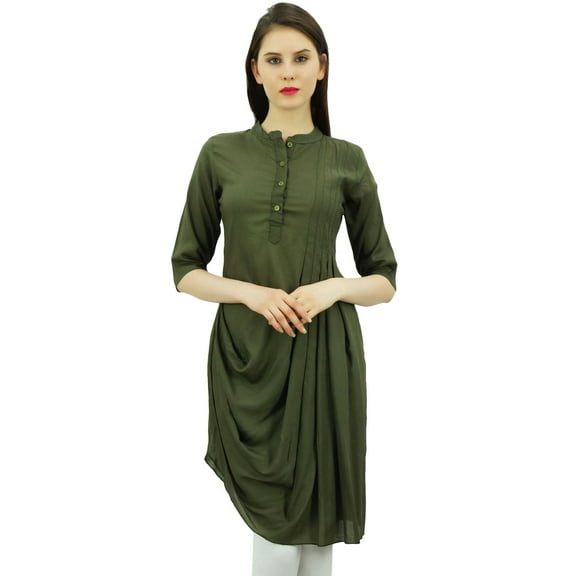 Bimba Womens Chic Style Cowl Kurti Designer Cotton Kurti Casual Wear Tunic Top