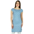 thumbnail image 1 of Bimba Womens Chic Style Kurti Rayon Tunic Boat Neck Ladies Blouse Designer Back, 1 of 8