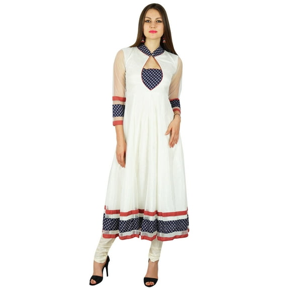 Bimba Womens Classy Net Anarkali Kurta Kurti Long Maxi Formal Party Dress Indian Clothing