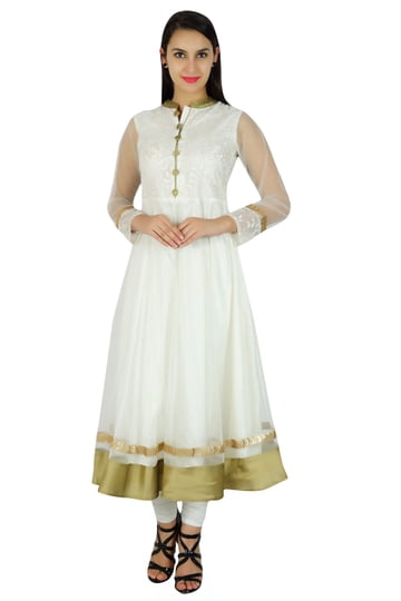 White Anarkali Dresses