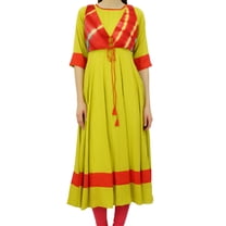 Bimba Womens Cotton Anarkali Kurta With Jacket Top Kurti Ethnic Designer Dress