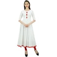 thumbnail image 1 of Bimba Womens Designer Ethnic Kurti Flared Anarkali Kurta Dress With Tassele, 1 of 1