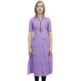 thumbnail image 1 of Bimba Womens Designer Lavender Ethnic A-Line Embroidered Indian Casual Kurti-26, 1 of 9