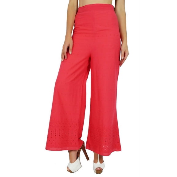 Bimba Womens Designer Palazzo Pants Back Elastic Waist Fancy Bottoms Pajamas