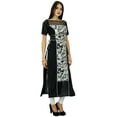 thumbnail image 1 of Bimba Womens Designer Party Wear Kurta Long Black Kurti India Ethnic Clothing, 1 of 6