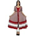 thumbnail image 1 of Bimba Womens Drawstring Waist Anarkali kurta Printed Kurti Designer Blouse, 1 of 7