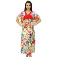 thumbnail image 1 of Bimba Womens Floral Rayon Kaftan Long Maxi Caftan Dress Night Wear Coverup, 1 of 8
