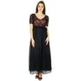 thumbnail image 1 of Bimba Womens Full Length Maxi Dress Black Net Prom Party Lace Gown, 1 of 7