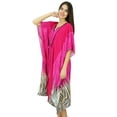 thumbnail image 1 of Bimba Womens Latest Kaftan Swimsuit Cover Up Pink Beach Caftan Knee Length Dress, 1 of 8