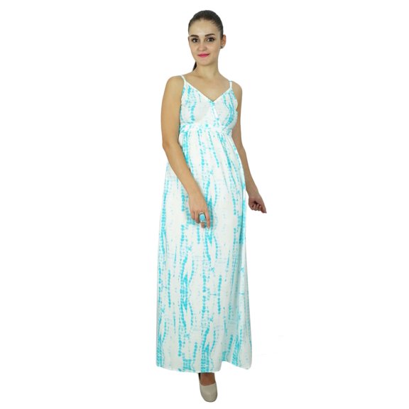 Bimba Womens Long Dress Chic Bohemian Summer Maxi Beach Wear