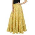 thumbnail image 1 of Bimba Womens Long Flaired Cotton Skirt Printed Boho Style Maxi Elastic Waist Bottoms, 1 of 1