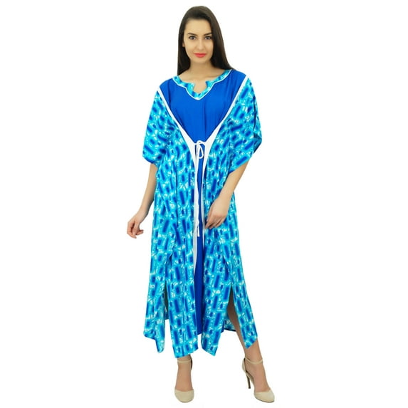 Bimba Womens Long Maxi Kimono Kaftan Designer Rayon Night Caftan Beach Coverup