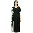thumbnail image 1 of Bimba Womens Long Rayon Side Pannels Kaftan With Belt Designer Cover Up Caftan Maxi Night Dress, 1 of 8
