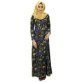 thumbnail image 1 of Bimba Womens Muslim Printed Jilbab Dress Designer Abaya With Pockets & Hijab, 1 of 6