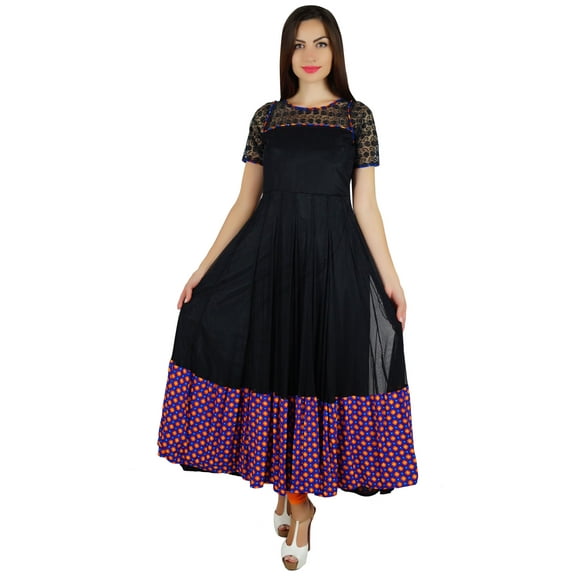 Bimba Womens Net Anarkali Kurta Designer Kurti Long Party Dress Indian Clothing