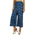 thumbnail image 1 of Bimba Womens Palazzo Pants Back-Elastic-Waist Hand-Blocked Designer Pajamas, 1 of 6