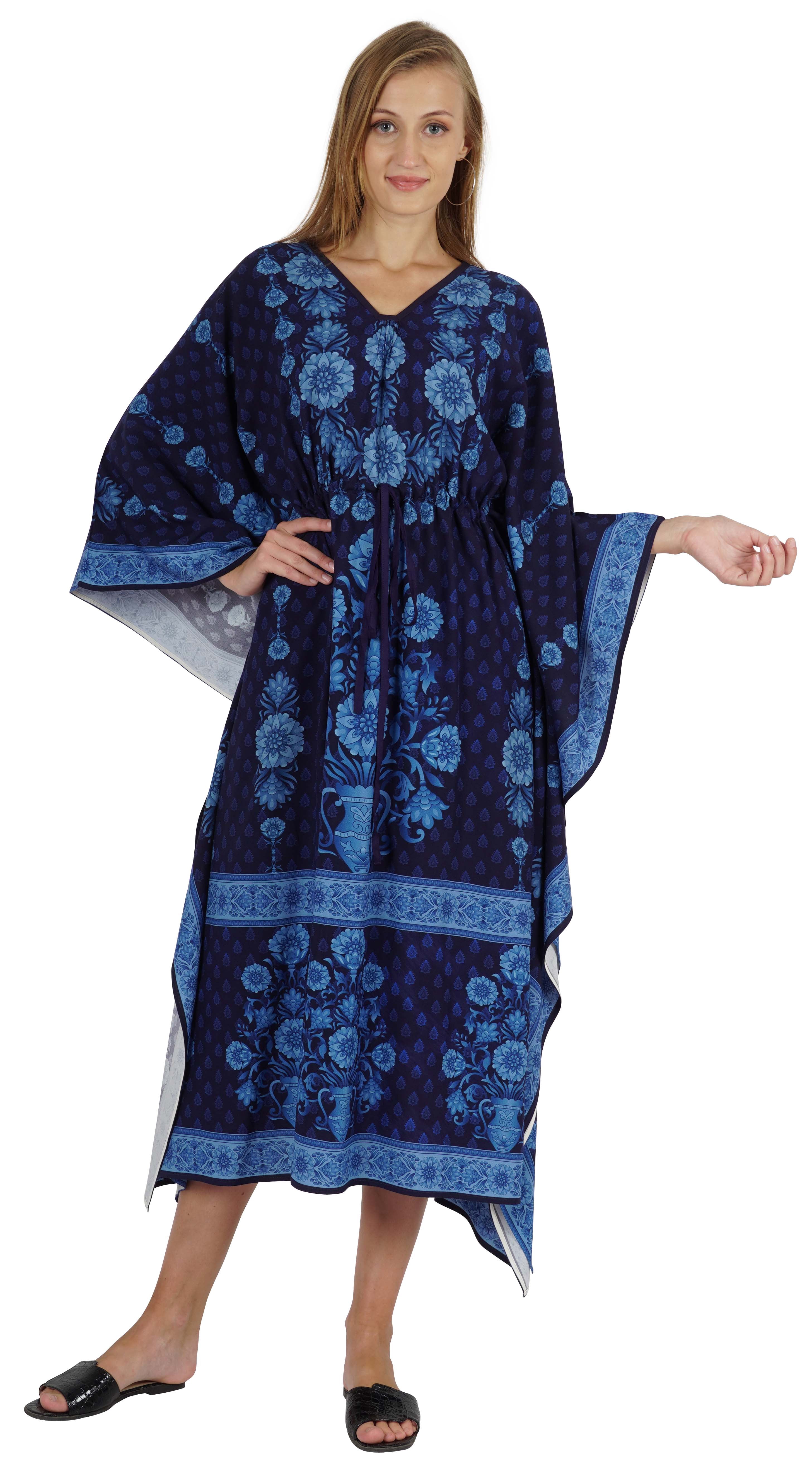 Bimba Printed Kaftan Classy Beach Coverup Kimono De Algodón