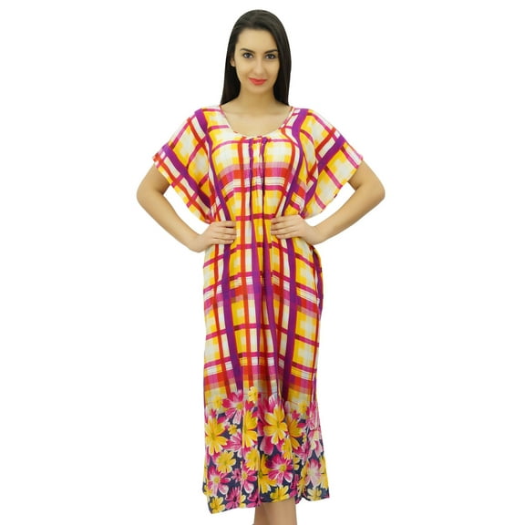 Bimba Womens Rayon Kaftan Long Maxi Caftan Designer Nightwear Dress Coverup