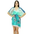thumbnail image 1 of Bimba Womens Rayon Short Caftan Beach Cover Up Printed Drawstring Casual Kaftan, 1 of 7