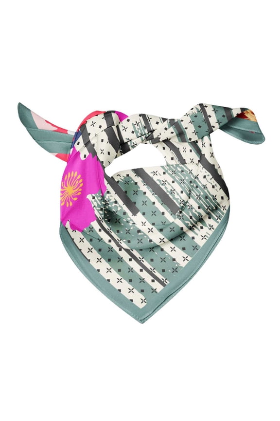 Womens Rectangular Printed Cotton Voile Scarf Neck Head Wrap-40 x 40 Inches