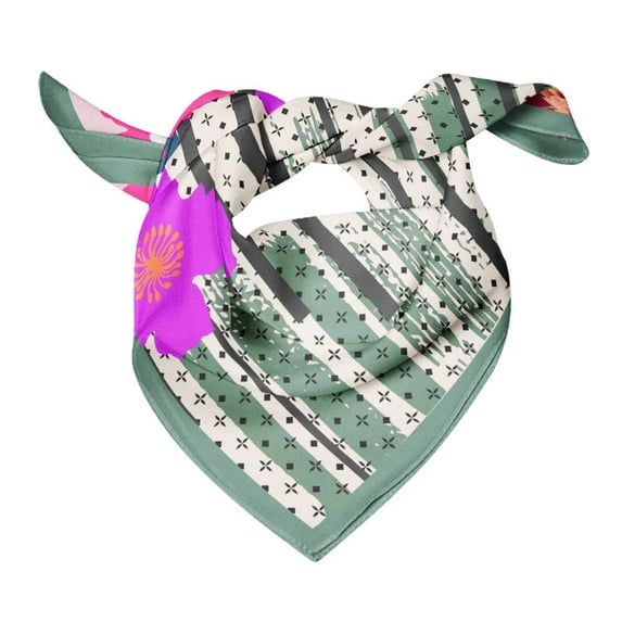 Bimba Womens Rectangular Printed Cotton Voile Scarf Neck Head Wrap-40 x 80 Inches