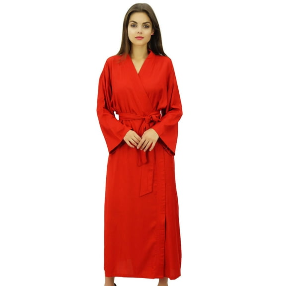 Bimba Womens Solid Rayon Robe Getting Ready Bride Bridesmaid Coverup Maxi Robes