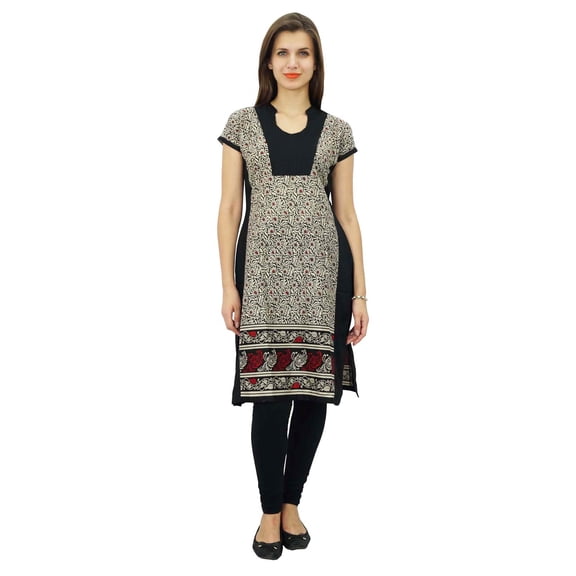 Bimba Womens Tunic custom Top 3/4 Sleeve Long Kurta Kurti Indian Ethnic Blouse