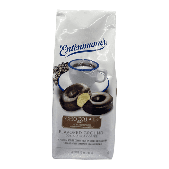 Entenmann's Chocolate Donut Flavored Ground Coffee, 10 oz Bag Medium Roast, Bakery-Inspired Blend