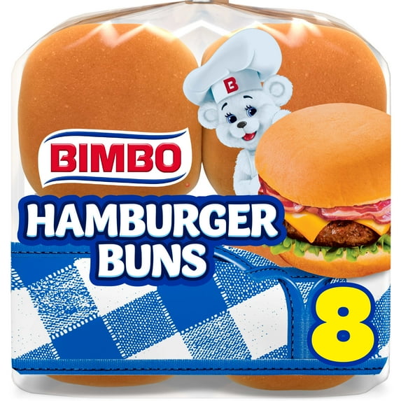 Bimbo Bimbollos Hamburger Buns, 8 count, White Hamburger Buns, 15 oz Bag