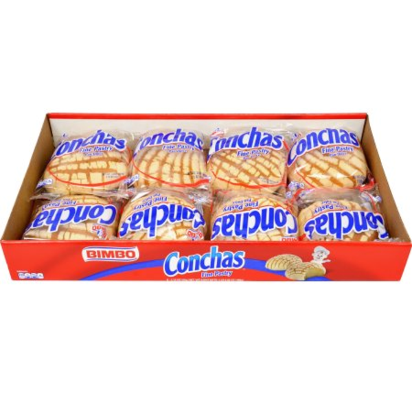 Bimbo Conchas Sweet Buns, 16.96 Oz Packs, 8 Count – Traditional Mexican Sweet Bread Pan Dulce