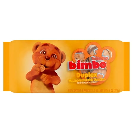 Bimbo Crème Sandwich Baked Cookies Vanilla & Chocolate, Multipack, 1.16 oz, 8 Count