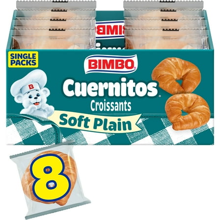 Bimbo Cuernitos Plain Croissants, 8 packs, Croissants, 14.08 oz Multipack