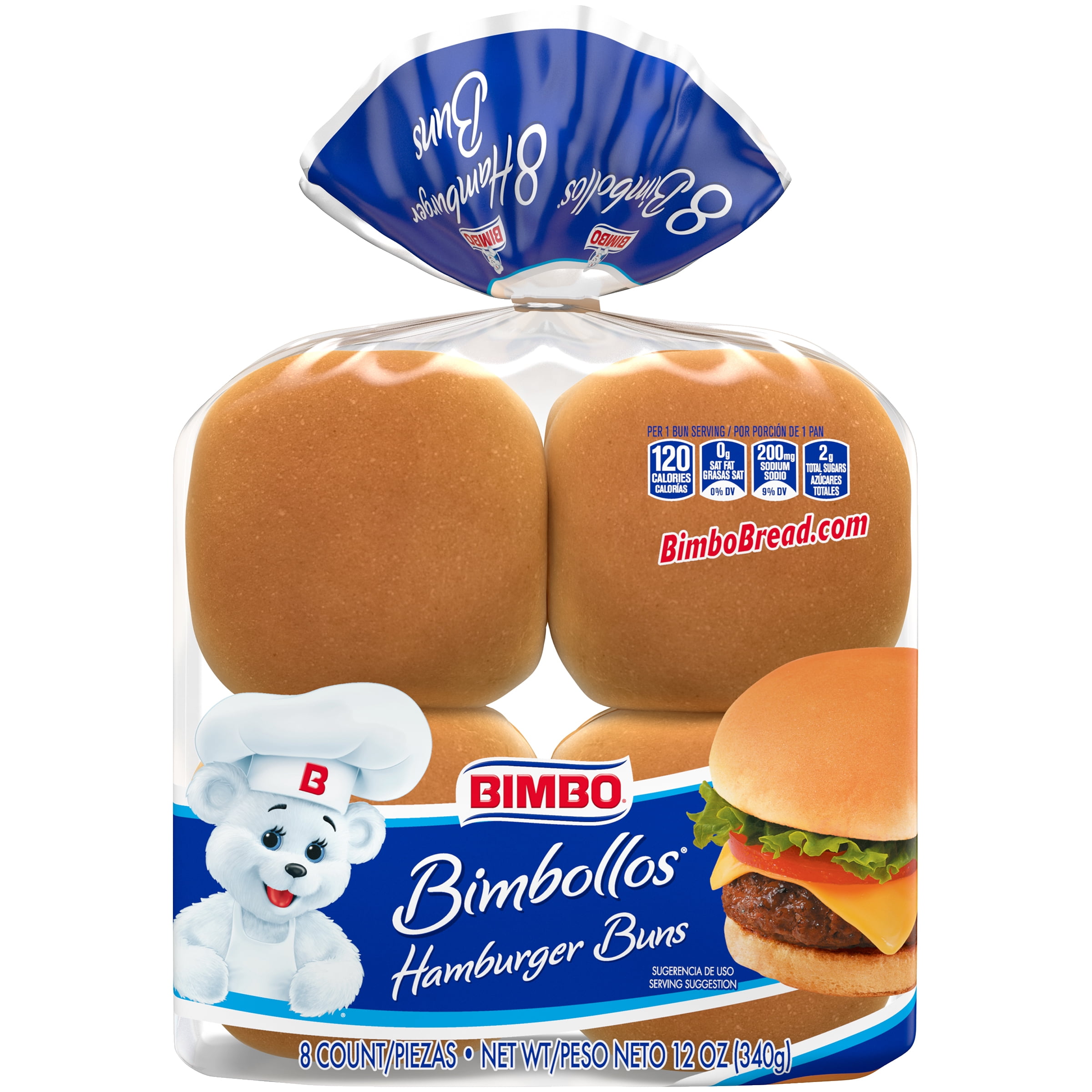 Bimbo Hamburger Buns, 8 count,