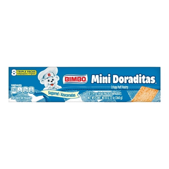 Bimbo Mini Doraditas Sugar Crispy Puff Pastry, 8 triple packs, Pastries, 12.72 oz Multipack