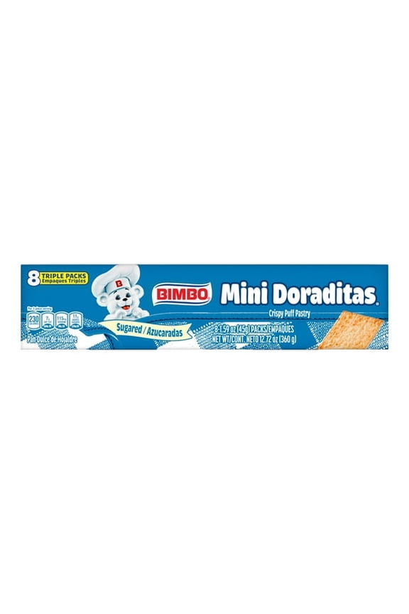 Mini Doraditas Sugar Crispy Puff Pastry, 8 triple packs, Pastries, 12.72 oz Multipack