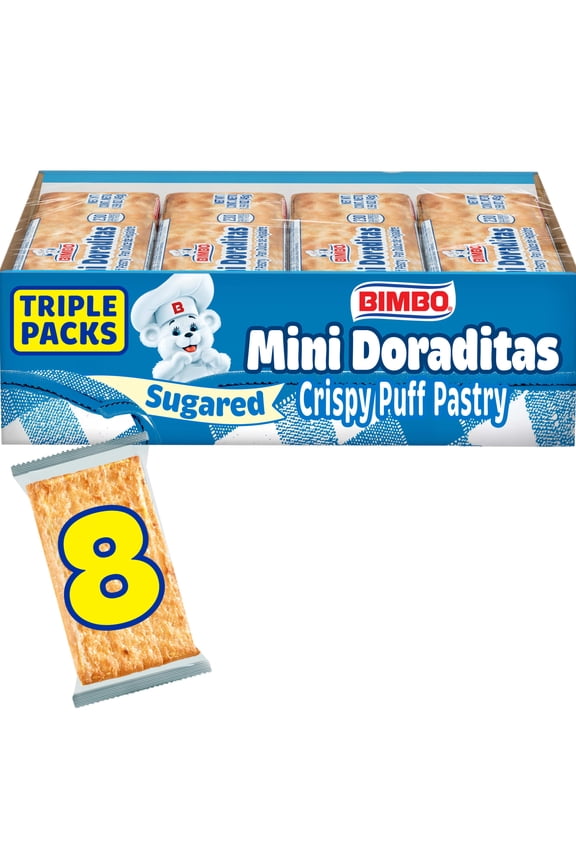 Mini Doraditas Sugar Crispy Puff Pastry, 8 triple packs,  Pastries, 12.72 oz Multipack