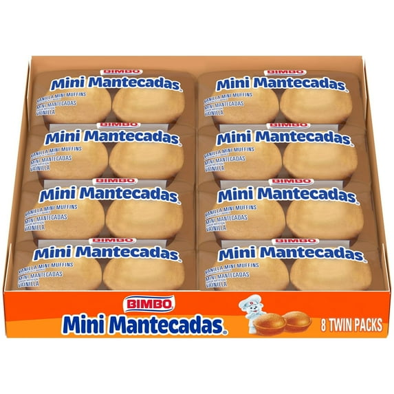Bimbo Mini Mantecadas Vanilla Muffins, 8 twin packs, Mini Muffins, 17.64 oz Multipack