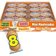 Bimbo Mini Mantecadas Vanilla Muffins, 8 twin packs, Mini Muffins, 17.6 oz Multipack